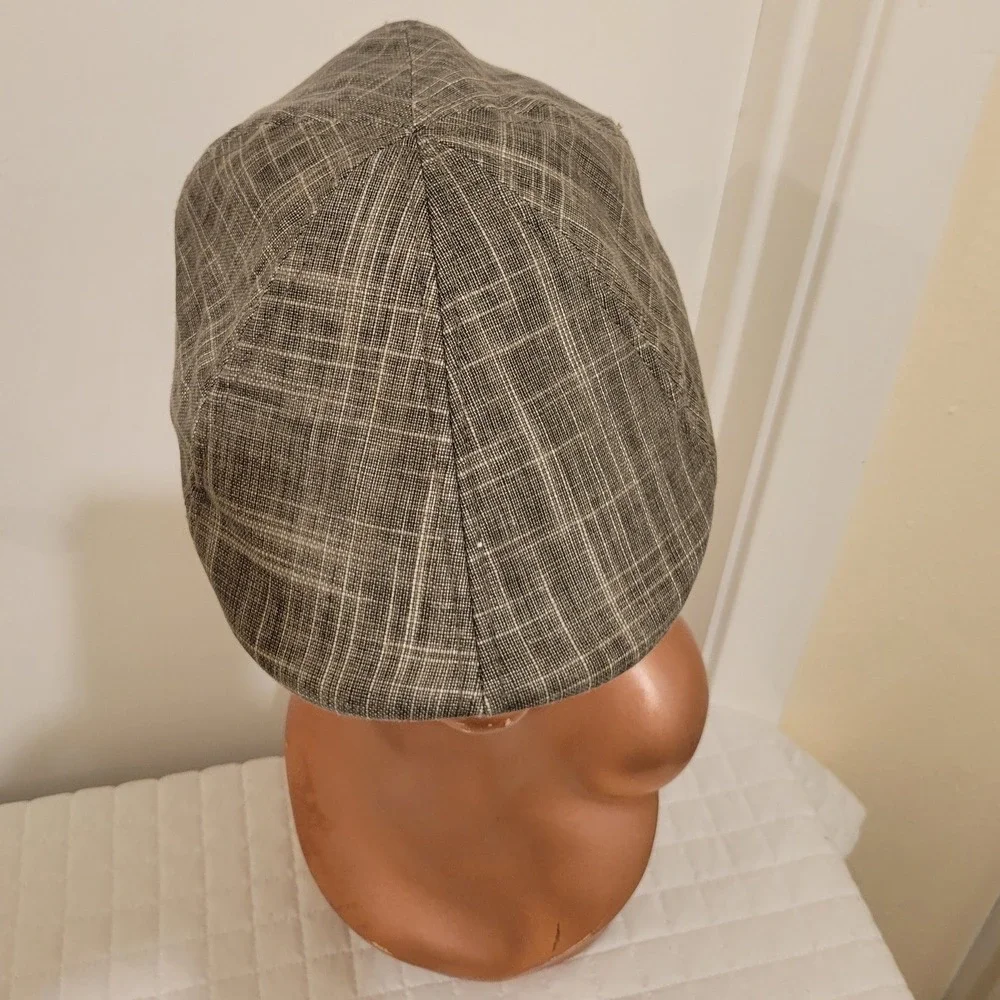 Stetson Mens Grey Plaid Flat Cap Driver Newsboy Hat Peaky Blinders Thomas Shelby